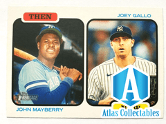2022 Topps Heritage Then and Now Joey Gallo John Mayberry TAN-MG